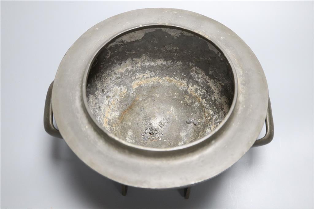 A Libertys Tudric pewter two handled bowl, shape no.0229, diameter 25cm